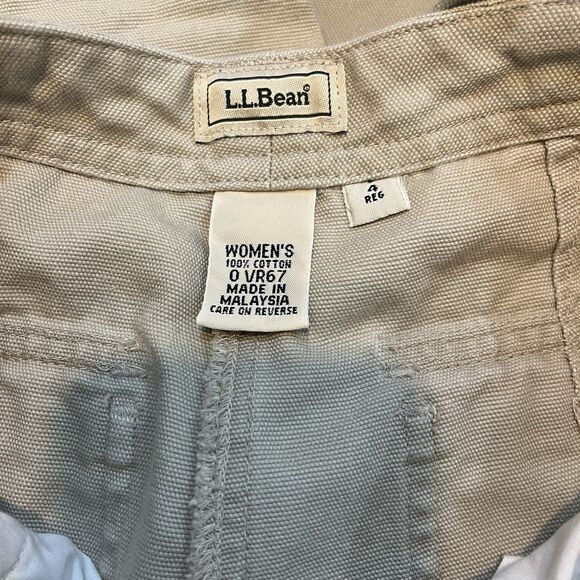 L.L Bean Women’s Canvas Pleated Padded Knee Cotton Pants Size 4 - Picture 6 of 6
